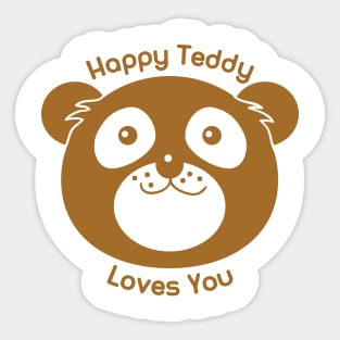 Happy Teddy Loves You Sticker